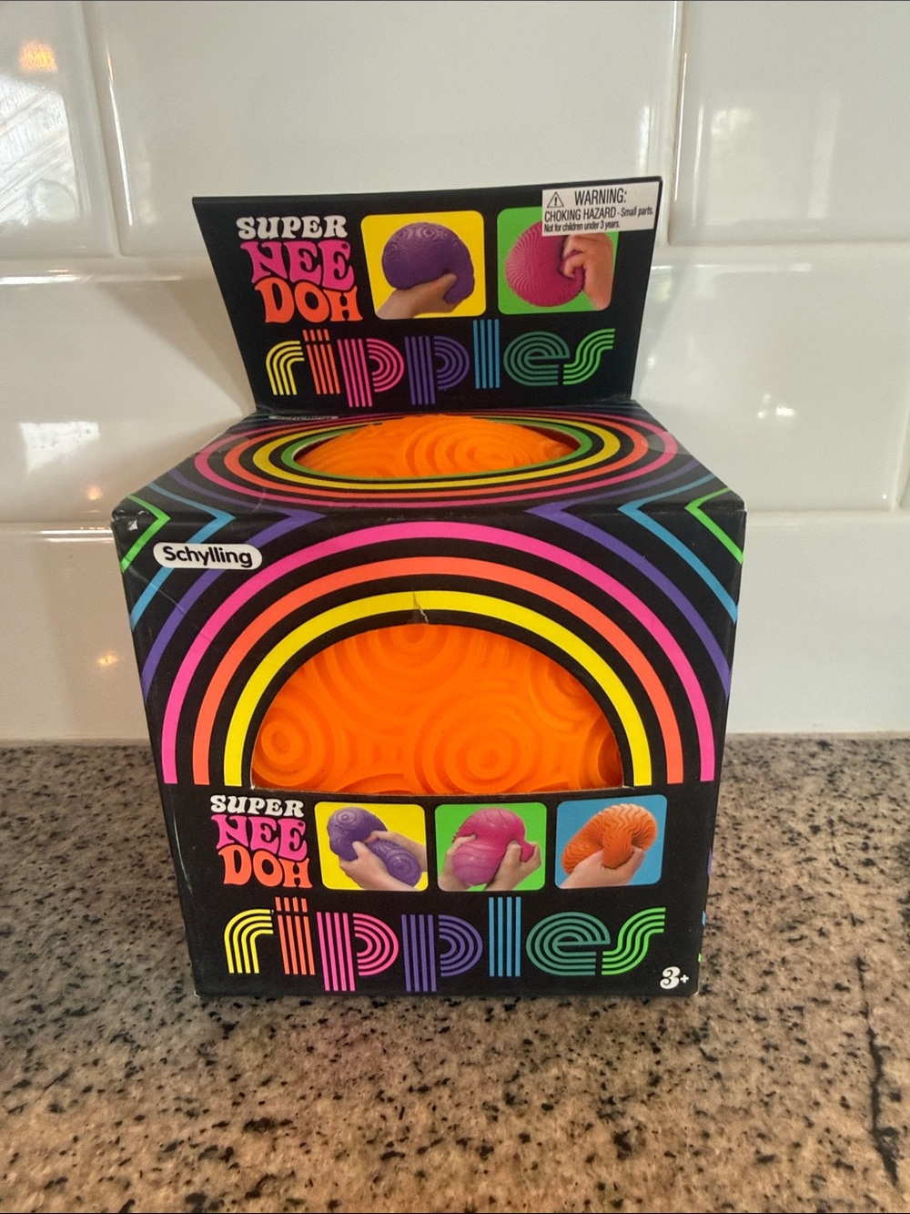 Super NeeDoh Ripples Sensory Squish Toy - Orange